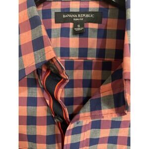 Banana Republic Shirt Mens Small Purple Blue Pink Long Sleeve Button up Adult‎